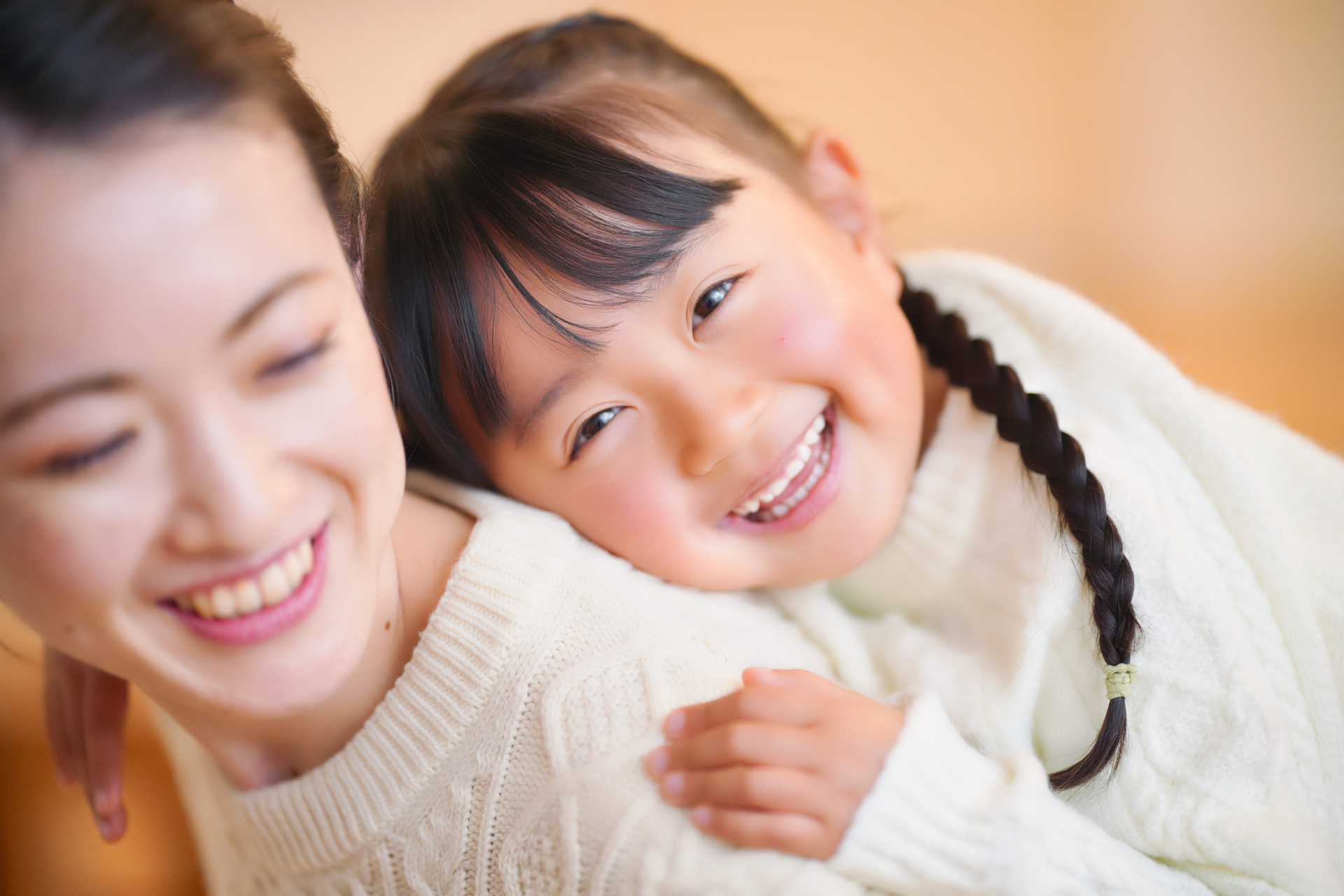 予防治療で虫歯がない母子